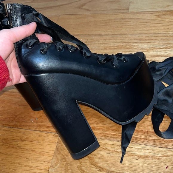 YRU x Dolls Kill Ballet Bae Platform Heels - Picture 5 of 6